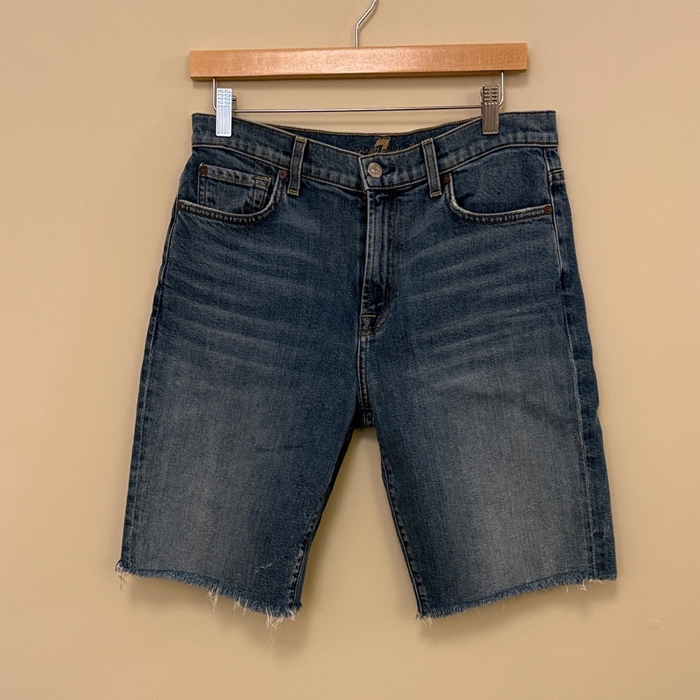 7 For All Mankind Dark Blue Jean Shorts